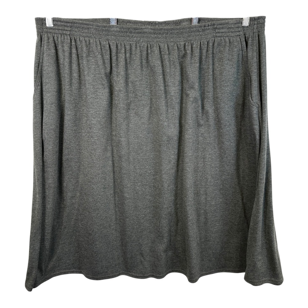 Only Necessities Plus‎ Size 3X Midi Skirt Gray Elastic Waist Office Pockets 962